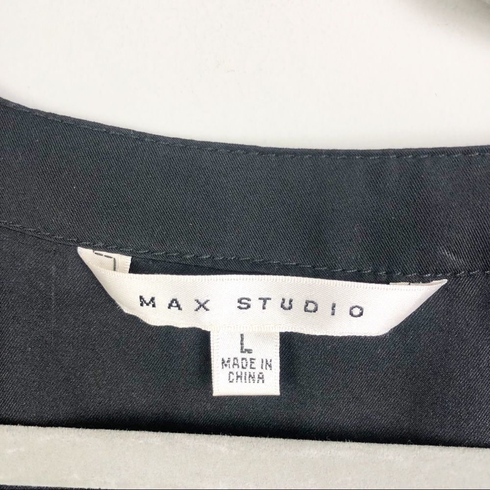 Max Studio | Drawstring Waist Button Front Dress L - image 6